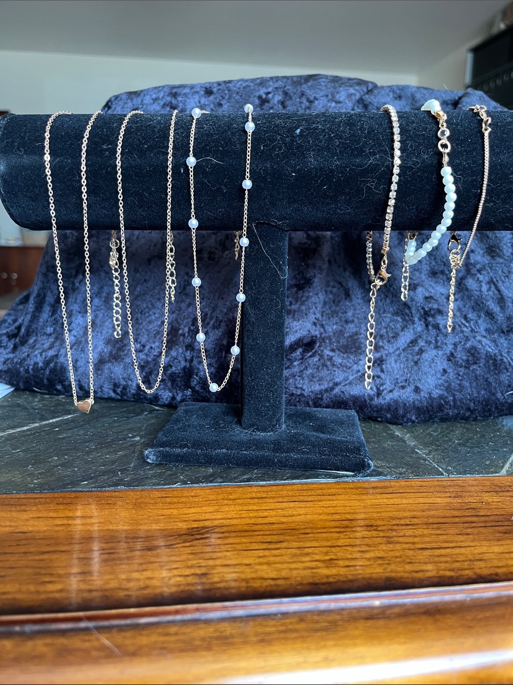 Dainty Gold & Pearl Layering Set - 3 Necklaces & 3 Bracelets
